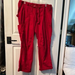 Koi red scrub pants red 2X